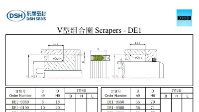 V型組合圈DE2規格尺寸表