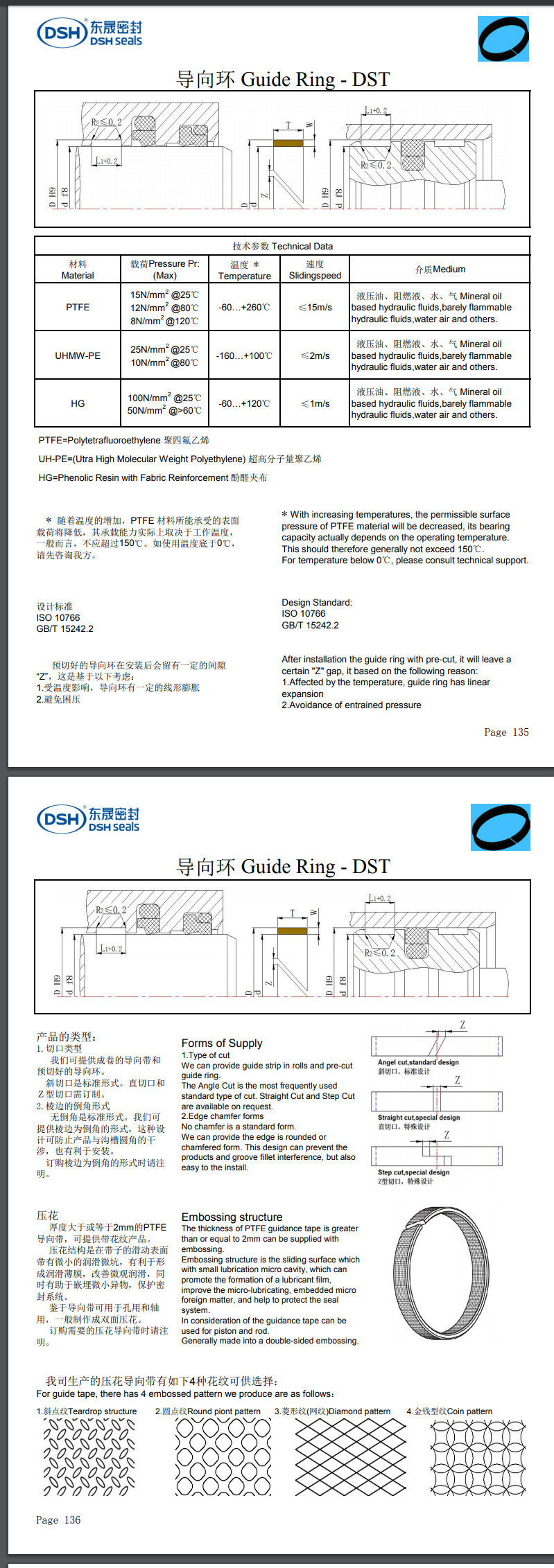 DST導向環規格尺寸表