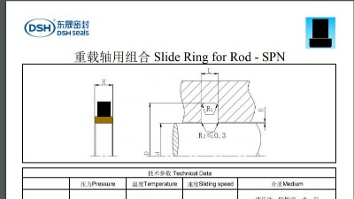 重載軸用組合密封圈規格尺寸表SPN